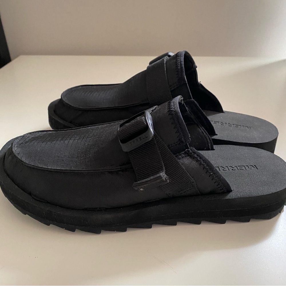 Women’s Black Nylon chunky Slides